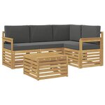 vidaXL Ensemble de canapés d'extérieur 5 Pièces Blanc et anthracite