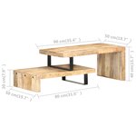 vidaXL Ensemble de table basse 2 Pièces Bois de manguier massif