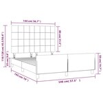 vidaXL Cadre de lit avec tête de lit Gris foncé 140x190 cm Tissu