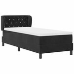 vidaXL Lit à ressorts avec matelas Noir 80 x 200 cm Velours