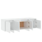 vidaXL Meuble TV blanc brillant 120x30x40 5 cm bois d'ingénierie