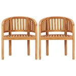 vidaXL Chaises en forme de banane lot de 2 Bois de teck solide