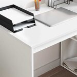vidaXL Bureau avec étagère Blanc 108 x 55 x 103 5 cm Bois d'ingénierie