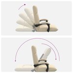 vidaXL Fauteuil de sol ajustable Crème Tissu