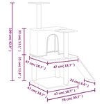 vidaXL Arbre à chat avec griffoirs en sisal Gris clair 109 cm