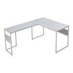 Bureau table poste de travail 166 x 120 x 75 cm gris clair 03_0009057