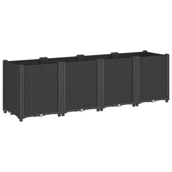 vidaXL Jardinière noir 160x40x53 cm polypropylène