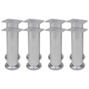 vidaXL Pieds ronds de canapé 8 Pièces Chrome 180 mm