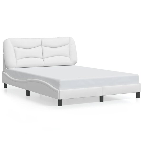 vidaXL Cadre de lit sans matelas Hvar blanc 140x200 cm similicuir