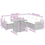 vidaXL Salon de jardin avec coussins 7 Pièces beige résine tressée