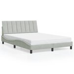 vidaXL Cadre de lit sans matelas Hanko gris clair 140x200 cm velours