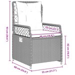 vidaXL Set de Dîner de Jardin 3 Pièces Gris Clair Poly Rotin