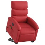 vidaXL Fauteuil inclinable de massage électrique rouge similicuir