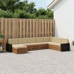 vidaXL Ensemble de canapés d'extérieur 8 Pièces Naturel et Beige
