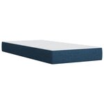 vidaXL Sommier à lattes de lit avec matelas Bleu 90x200 cm Tissu