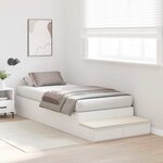 vidaXL Cadre de lit avec rangement Blanc 90 cm Bois d'ingénierie