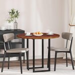 vidaXL Plateau de table Autre Marron foncé Ø 90 x 2.5 cm Chêne massif
