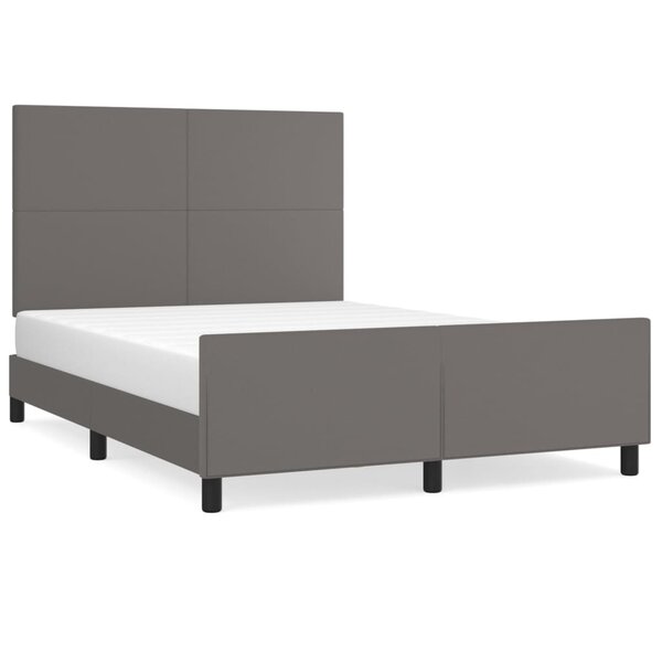 vidaXL Cadre de lit avec tête de lit Gris 140x190 cm Similicuir
