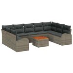 vidaXL Ensemble de canapé de jardin 10 Pièces Gris
