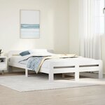 vidaXL Cadre de lit sans matelas blanc 120x190 cm bois de pin massif