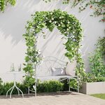 vidaXL Banc de jardin avec coussin Blanc 104 x 54 x 93cm Acier