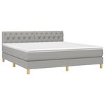 vidaXL Sommier à lattes de lit matelas LED Gris clair 160x200 cm Tissu