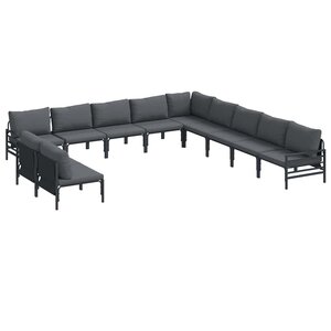 vidaXL Ensemble de canapé de jardin Anthracite Acier