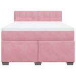 vidaXL Sommier à lattes de lit avec matelas Rose 140x190 cm Velours