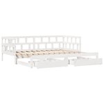 vidaXL Lit de jour avec gigogne et tiroirs sans matelas blanc 90x200cm
