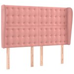 vidaXL Tête de lit avec oreilles Rose 147x23x118/128 cm Velours