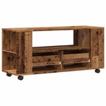 vidaXL Meuble TV avec roulettes vieux bois bois d'ingénierie