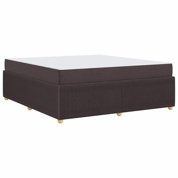 vidaXL Cadre de lit avec matelas Marron foncé 180 x 200 cm tissu