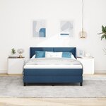 Lit Box Spring vidaXL avec Matelas Bleu 140x200 cm Tissu