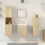 vidaXL Ensemble de meubles de salle de bain 4 Pièces chêne sonoma
