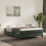 vidaXL Sommier à lattes de lit et matelas Vert foncé 140x190cm Velours