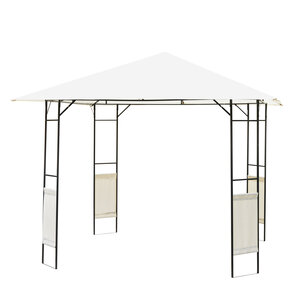 Tonnelle barnum pavillon de jardin dim. 3L x 3l x 2 6H m métal époxy toile polyester haute densité crème