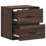 vidaXL Table de chevet murale chêne marron 40x31x39 5 cm
