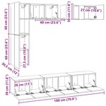 vidaXL Ensemble de meuble TV 8 Pièces Gris béton Bois d'ingénierie