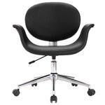 vidaXL Chaise pivotante à manger Noir Similicuir