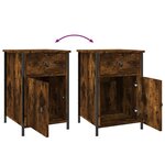 vidaXL Table de chevet chêne fumé 40x42x60 cm bois d'ingénierie