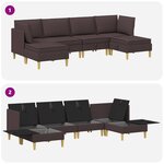 vidaXL Canapé modulaire avec rangement 6 Pièces Marron foncé Tissu