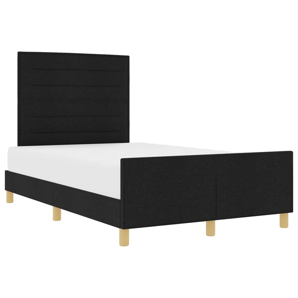 vidaXL Cadre de lit avec tête de lit Noir 140 x 200 cm tissu