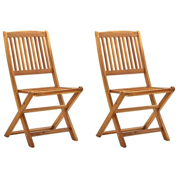 vidaXL Chaises pliables d'extérieur 2 Pièces Bois d'acacia solide
