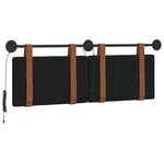 vidaXL Tête de lit suspendue Avec lumière LED Noir PU antique