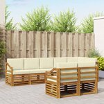 vidaXL Ensembles de canapés avec coussin 8 Pièces Naturel et Crème