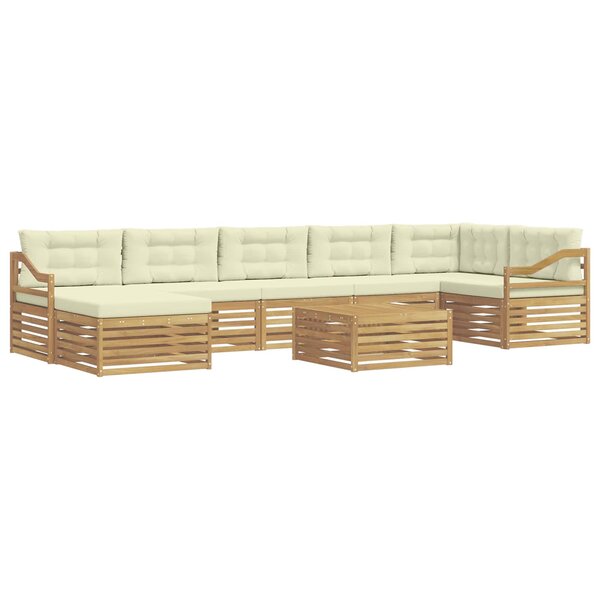 vidaXL Ensemble de canapés d'extérieur 8 pc Blanc et crème Polyester