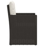 vidaXL Mobilier d'extérieur 3 Pièces avec coussins Résine tressée Noir