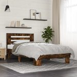 vidaXL Cadre de lit sans matelas chêne fumé 90x190 cm