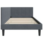 vidaXL Cadre de lit d'angle Gris foncé 100 x 200 cm Velours