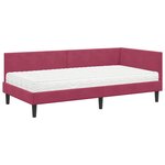 vidaXL Cadre de lit d'angle avec matelas Autre 2 Pièces Vert Velours